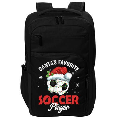 Funny Santa's Favorite Soccer Player Christmas Pajama TShirt Impact Tech Backpack