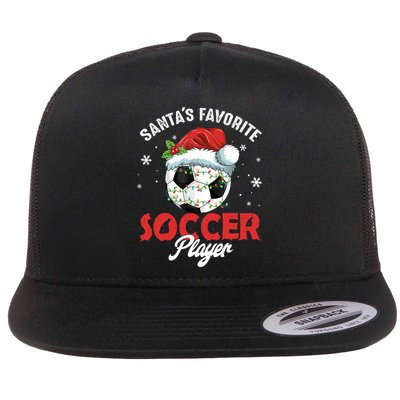 Funny Santa's Favorite Soccer Player Christmas Pajama TShirt Flatbill Hat