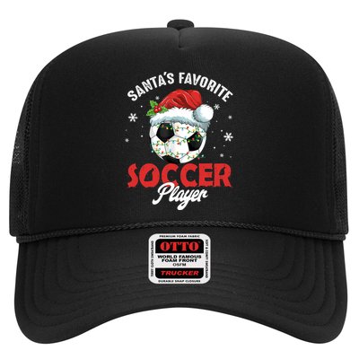Funny Santa's Favorite Soccer Player Christmas Pajama TShirt Trucker Hat