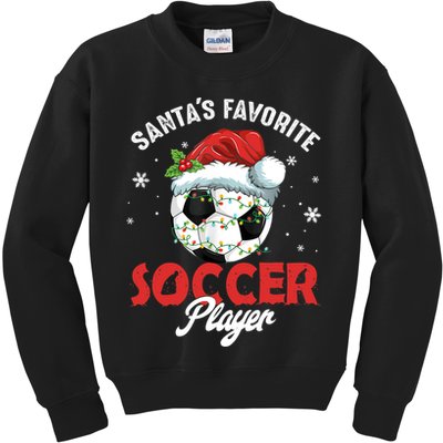 Funny Santa's Favorite Soccer Player Christmas Pajama TShirt Kids Sweatshirt