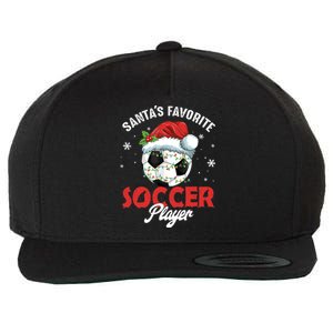 Funny Santa's Favorite Soccer Player Christmas Pajama TShirt Wool Snapback Cap