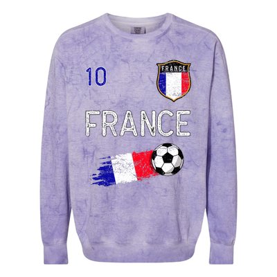 France Soccer Fans Jersey French Flag Football Lovers Premium Colorblast Crewneck Sweatshirt