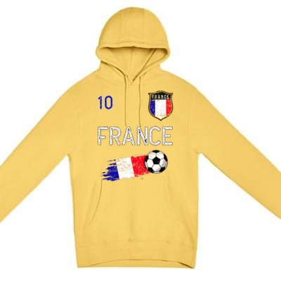 France Soccer Fans Jersey French Flag Football Lovers Premium Premium Pullover Hoodie