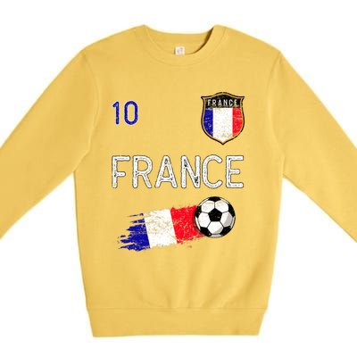 France Soccer Fans Jersey French Flag Football Lovers Premium Premium Crewneck Sweatshirt