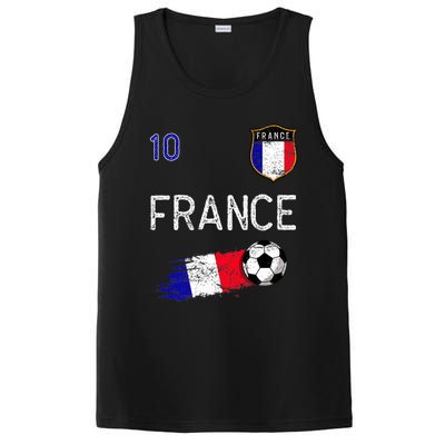 France Soccer Fans Jersey French Flag Football Lovers Premium PosiCharge Competitor Tank