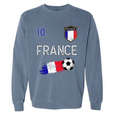 France Soccer Fans Jersey French Flag Football Lovers Premium Garment-Dyed Sweatshirt