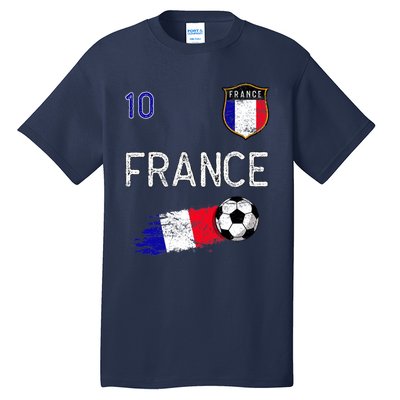 France Soccer Fans Jersey French Flag Football Lovers Premium Tall T-Shirt