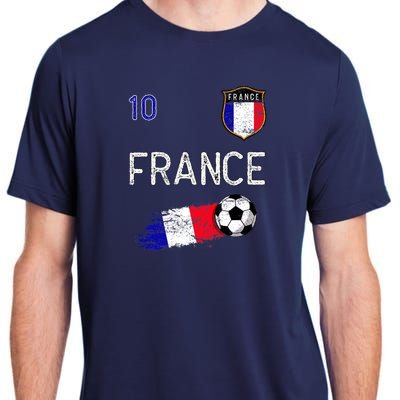 France Soccer Fans Jersey French Flag Football Lovers Premium Adult ChromaSoft Performance T-Shirt