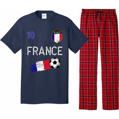 France Soccer Fans Jersey French Flag Football Lovers Premium Pajama Set