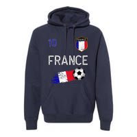 France Soccer Fans Jersey French Flag Football Lovers Premium Premium Hoodie