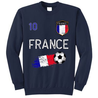 France Soccer Fans Jersey French Flag Football Lovers Premium Tall Sweatshirt