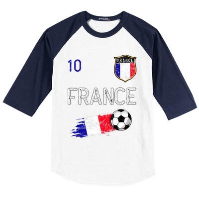 France Soccer Fans Jersey French Flag Football Lovers Premium Baseball Sleeve Shirt