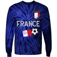 France Soccer Fans Jersey French Flag Football Lovers Premium Tie-Dye Long Sleeve Shirt