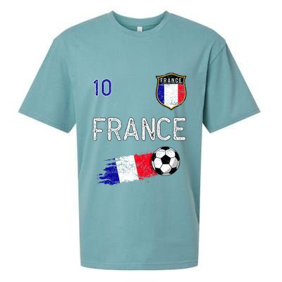 France Soccer Fans Jersey French Flag Football Lovers Premium Sueded Cloud Jersey T-Shirt