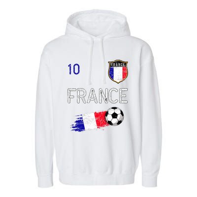 France Soccer Fans Jersey French Flag Football Lovers Premium Garment-Dyed Fleece Hoodie