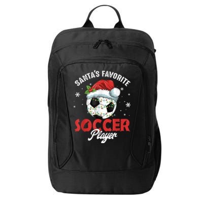 Funny Santa's Favorite Soccer Player Christmas Pajama City Backpack