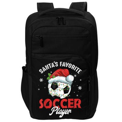 Funny Santa's Favorite Soccer Player Christmas Pajama Impact Tech Backpack