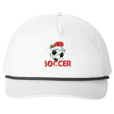 Funny Santa's Favorite Soccer Player Christmas Pajama Snapback Five-Panel Rope Hat