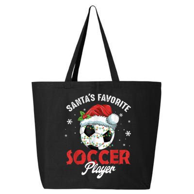 Funny Santa's Favorite Soccer Player Christmas Pajama 25L Jumbo Tote