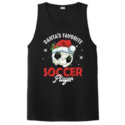 Funny Santa's Favorite Soccer Player Christmas Pajama PosiCharge Competitor Tank