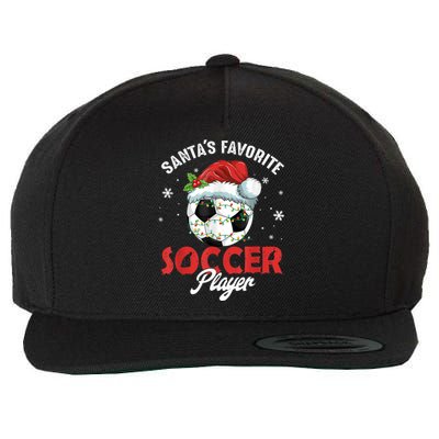 Funny Santa's Favorite Soccer Player Christmas Pajama Wool Snapback Cap