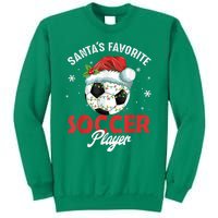 Funny Santa's Favorite Soccer Player Christmas Pajama Sweatshirt