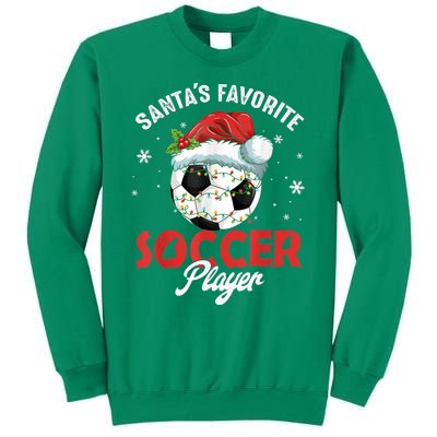 Funny Santa's Favorite Soccer Player Christmas Pajama Sweatshirt