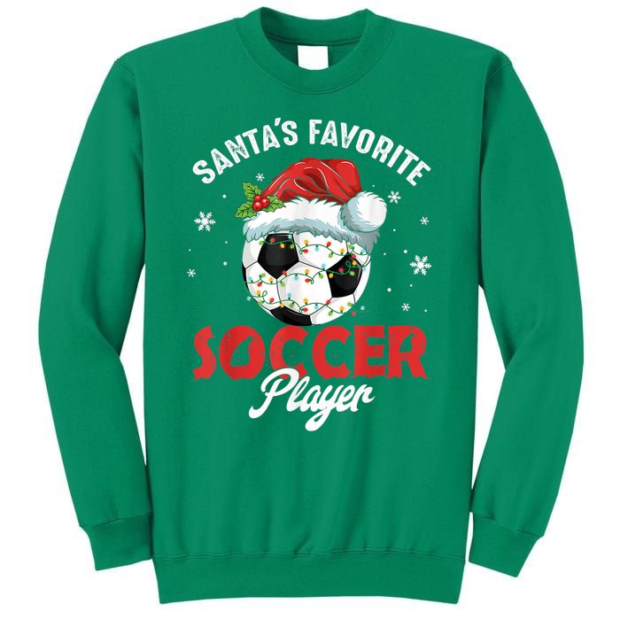 Funny Santa's Favorite Soccer Player Christmas Pajama Sweatshirt