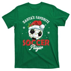 Funny Santa's Favorite Soccer Player Christmas Pajama T-Shirt