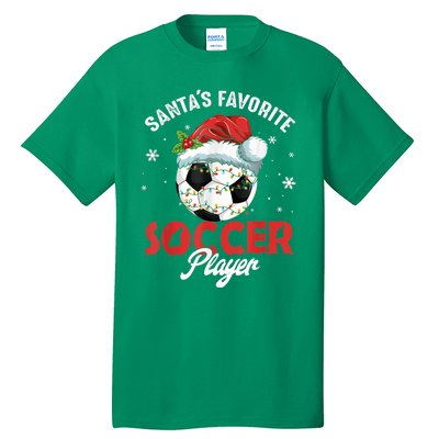 Funny Santa's Favorite Soccer Player Christmas Pajama Tall T-Shirt