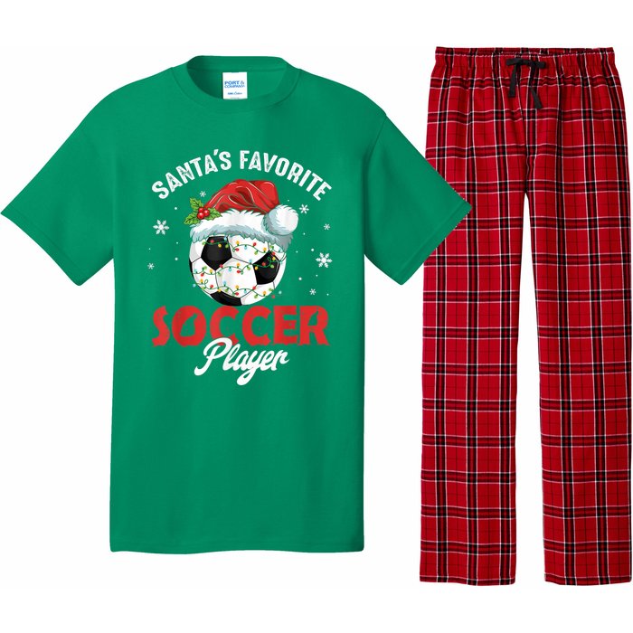 Funny Santa's Favorite Soccer Player Christmas Pajama Pajama Set