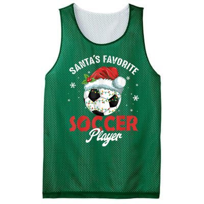 Funny Santa's Favorite Soccer Player Christmas Pajama Mesh Reversible Basketball Jersey Tank