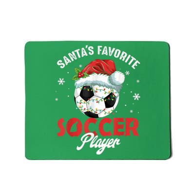 Funny Santa's Favorite Soccer Player Christmas Pajama Mousepad