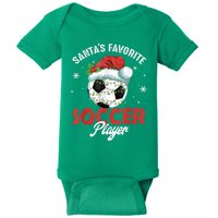 Funny Santa's Favorite Soccer Player Christmas Pajama Baby Bodysuit