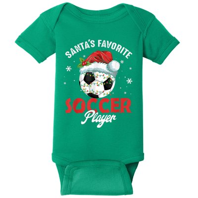 Funny Santa's Favorite Soccer Player Christmas Pajama Baby Bodysuit