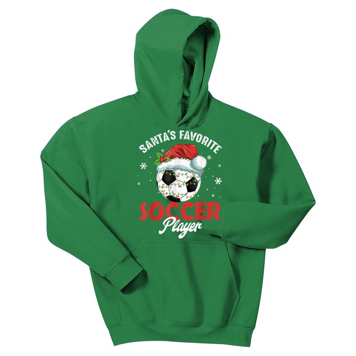 Funny Santa's Favorite Soccer Player Christmas Pajama Kids Hoodie