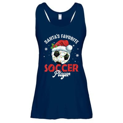 Funny Santa's Favorite Soccer Player Christmas Pajama Ladies Essential Flowy Tank