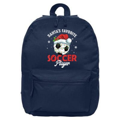 Funny Santa's Favorite Soccer Player Christmas Pajama 16 in Basic Backpack