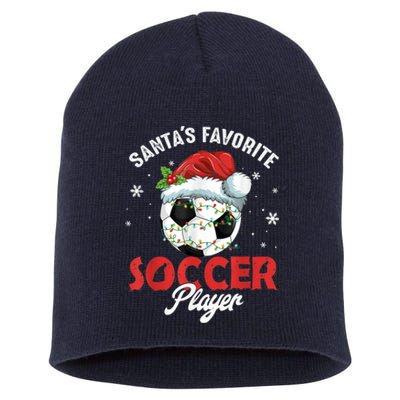 Funny Santa's Favorite Soccer Player Christmas Pajama Short Acrylic Beanie