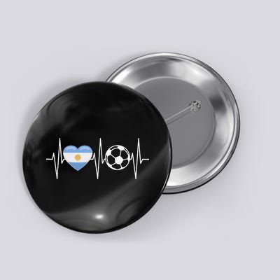Funny Soccer Fan Heartbeat Argentines vintage Button