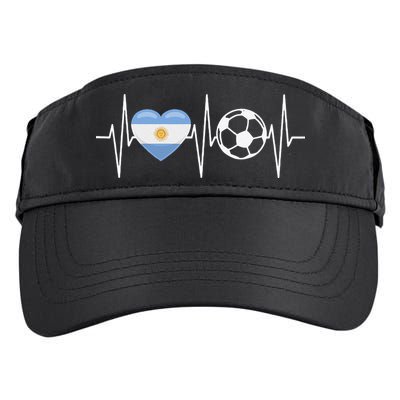 Funny Soccer Fan Heartbeat Argentines vintage Adult Drive Performance Visor