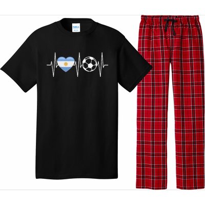 Funny Soccer Fan Heartbeat Argentines vintage Pajama Set