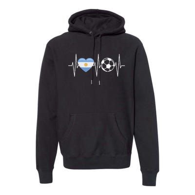 Funny Soccer Fan Heartbeat Argentines vintage Premium Hoodie