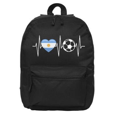 Funny Soccer Fan Heartbeat Argentines vintage 16 in Basic Backpack