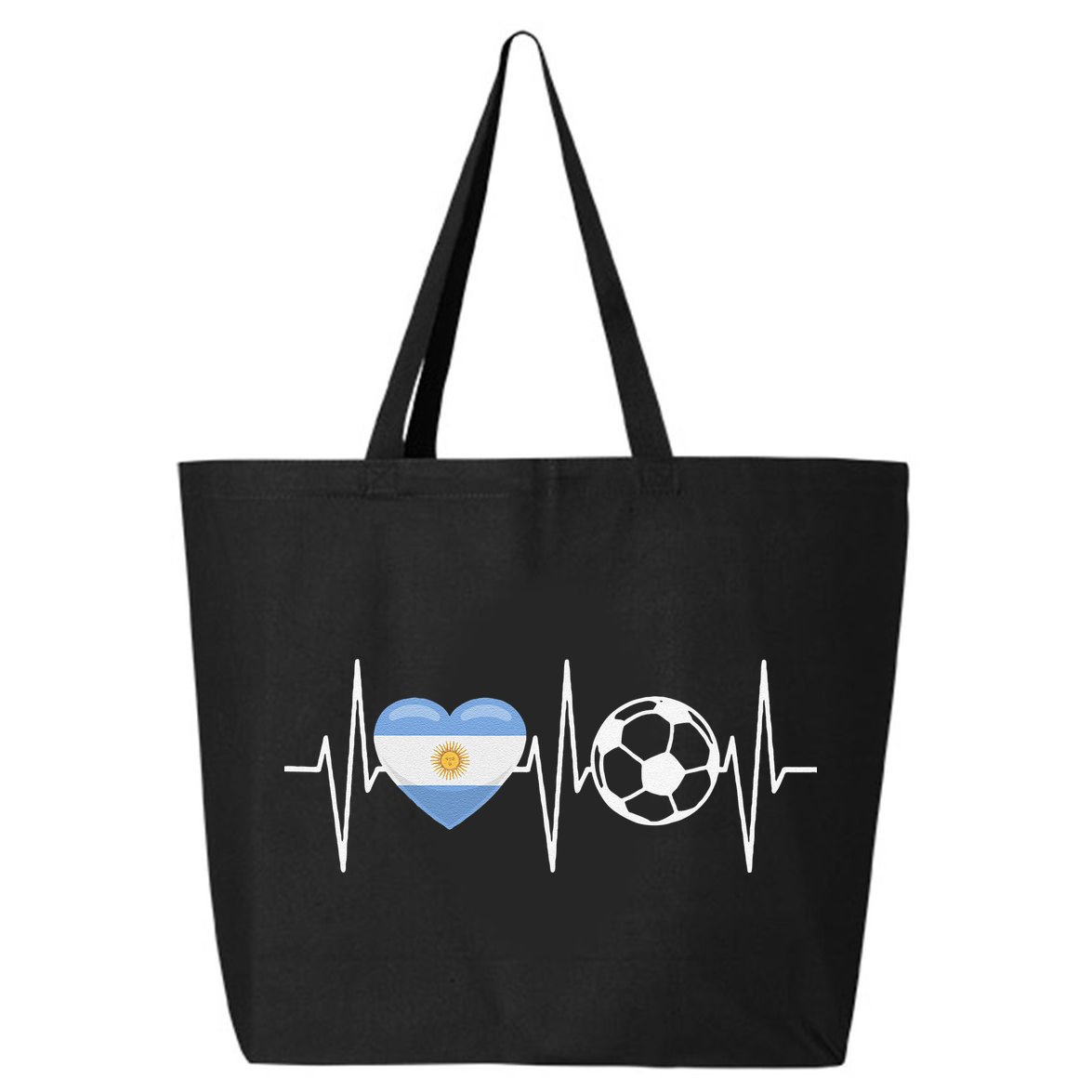 Funny Soccer Fan Heartbeat Argentines vintage 25L Jumbo Tote