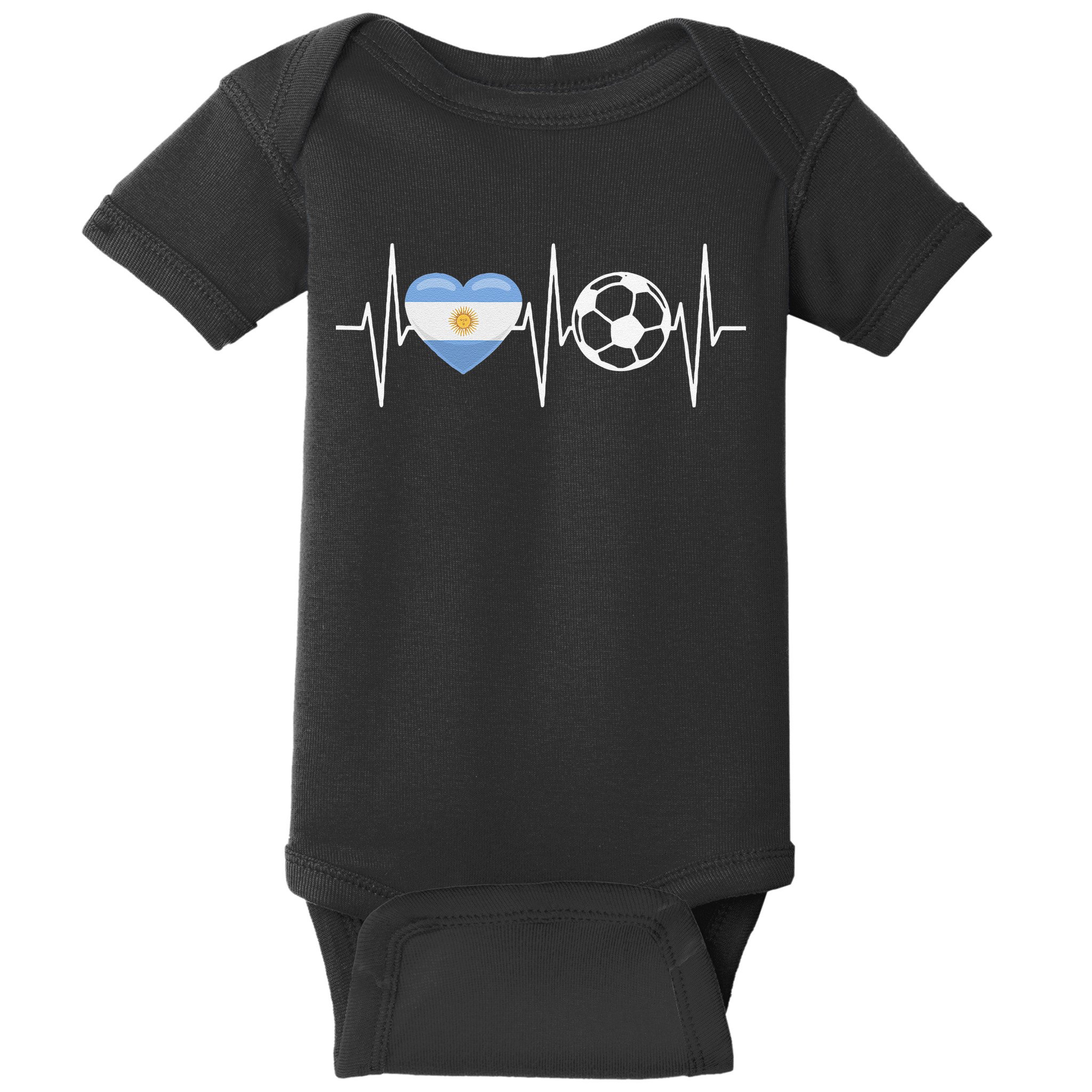 Funny Soccer Fan Heartbeat Argentines vintage Baby Bodysuit