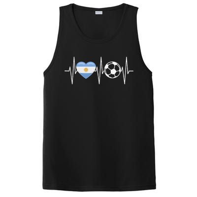 Funny Soccer Fan Heartbeat Argentines vintage PosiCharge Competitor Tank