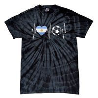 Funny Soccer Fan Heartbeat Argentines vintage Tie-Dye T-Shirt