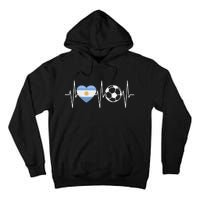 Funny Soccer Fan Heartbeat Argentines vintage Tall Hoodie