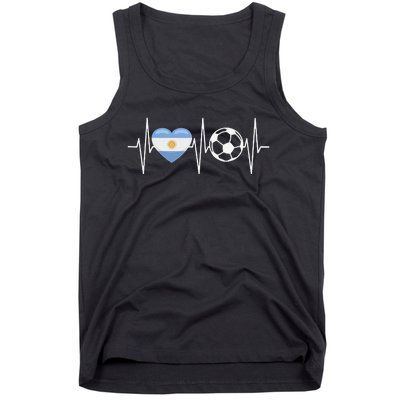 Funny Soccer Fan Heartbeat Argentines vintage Tank Top